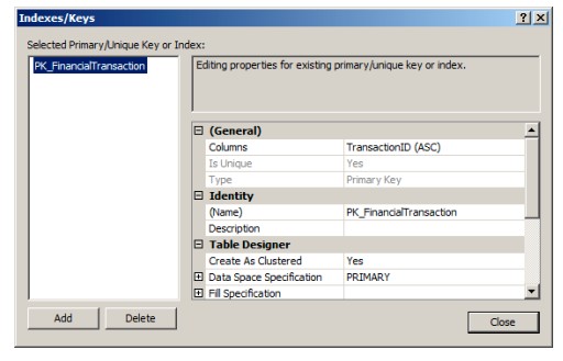 Creating Primary Keys in SQL Server
