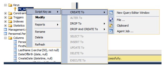 Creating Primary Keys in SQL Server