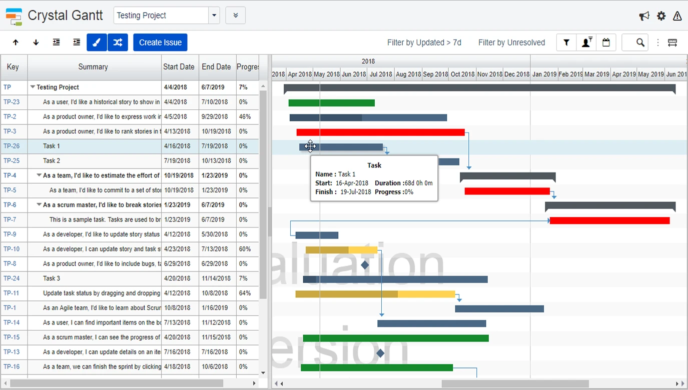 Crystal Gantt for Jira plugin